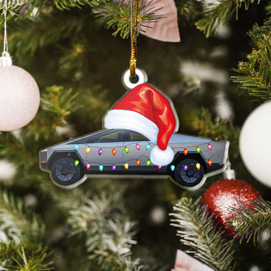 Tesla Cybertruck Christmas Ornament