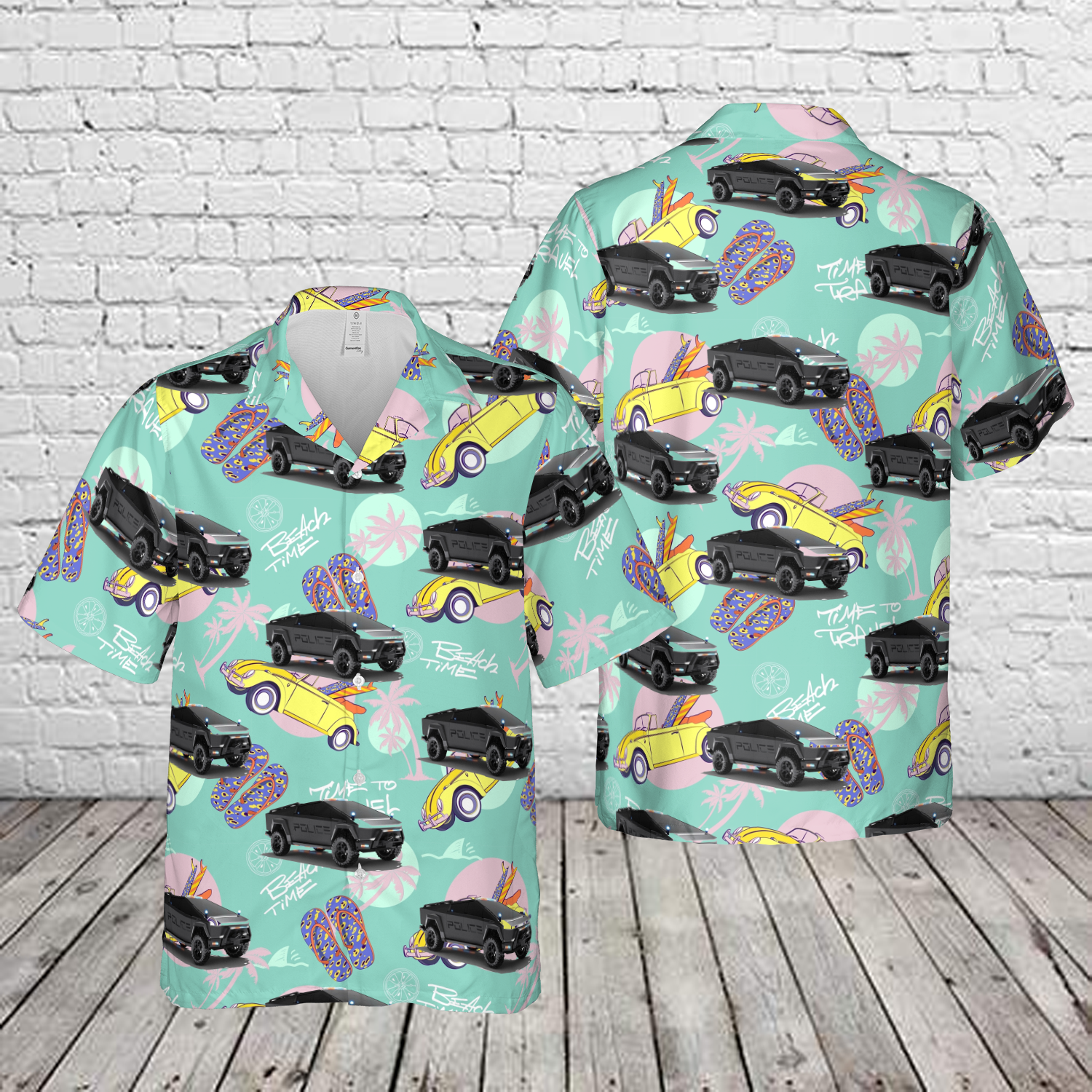 Tesla Cybertruck Police Hawaiian Shirt