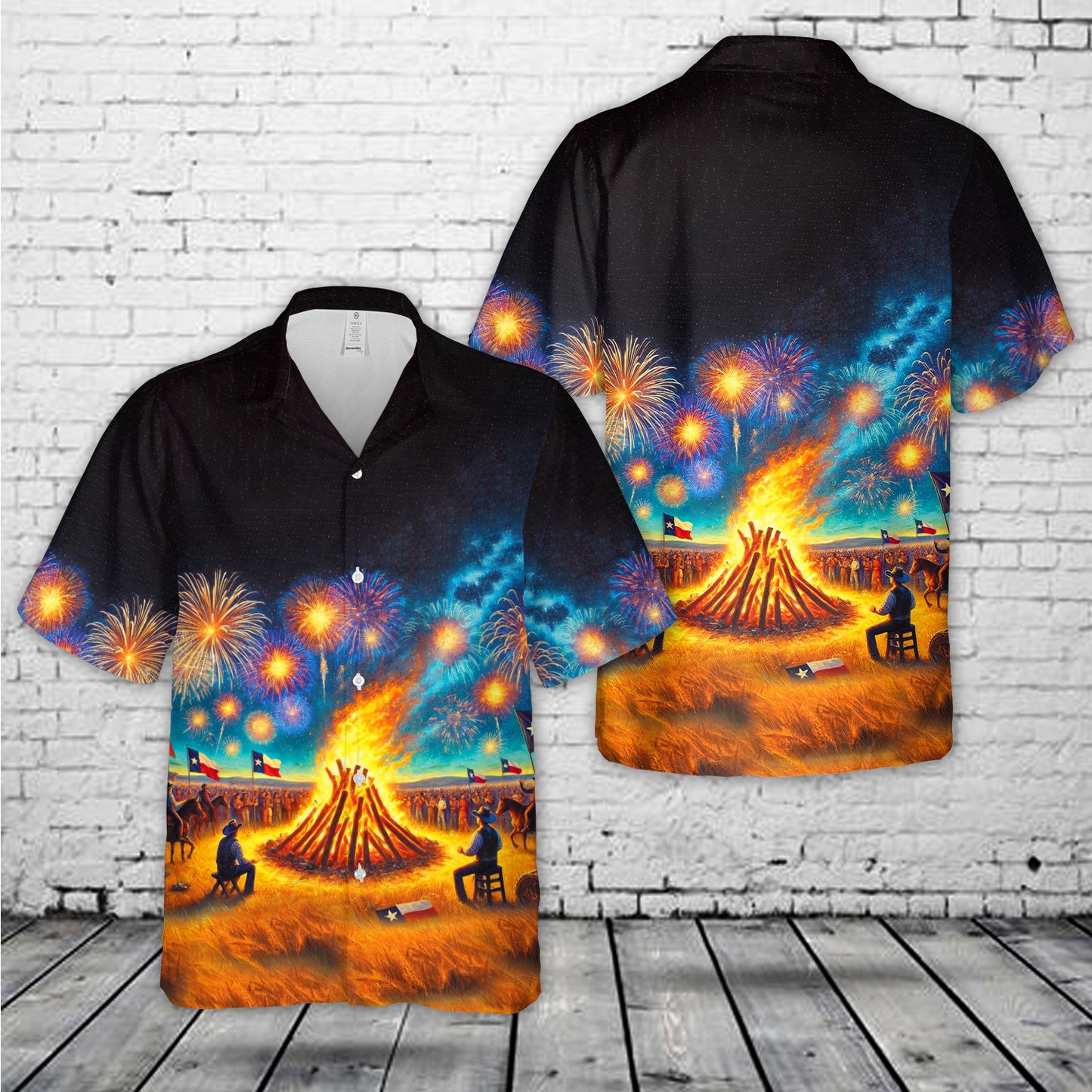 Texas Independence Day Firework Hawaiian Shirt