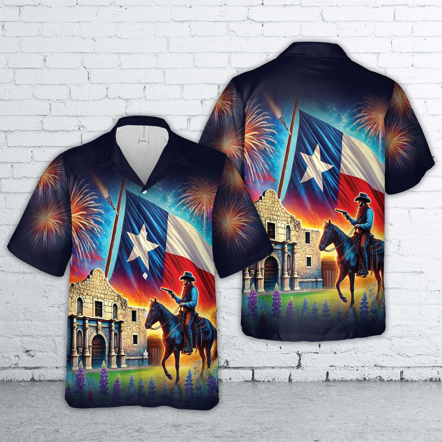 Texas Independence Day Firework Hawaiian Shirt