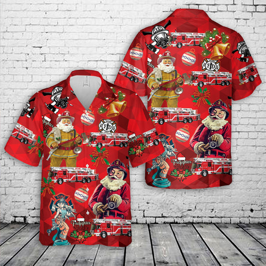 Texas Irving Fire Department Christmas Hawaiian Shirt