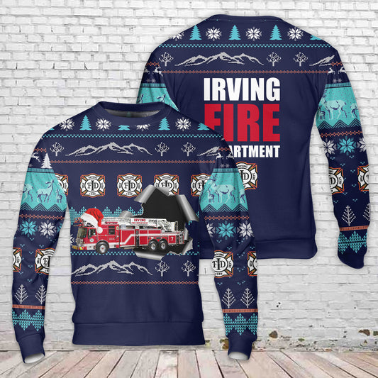 Texas Irving Fire Department Christmas Sweater