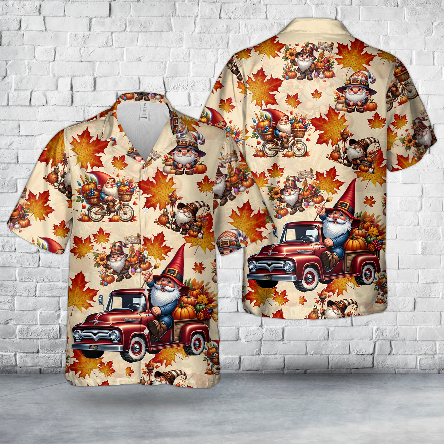 Thanksgiving Day Gnomes Hawaiian Shirt