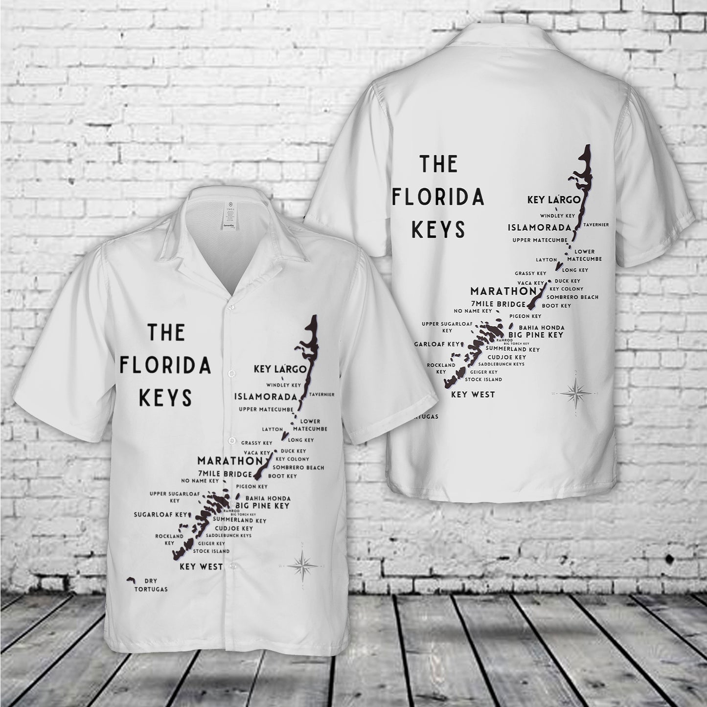 The Florida Keys Map Hawaiian Shirt