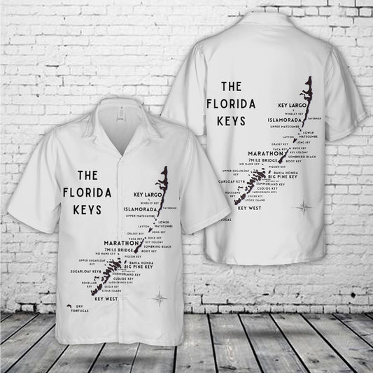 The Florida Keys Map Hawaiian Shirt