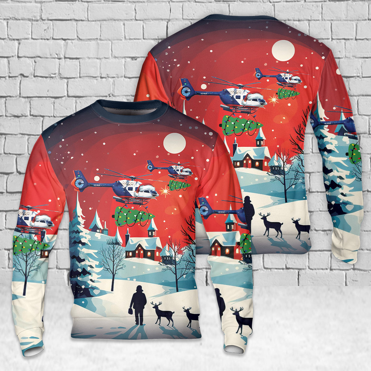 The Helicopter Company Airbus Helicopters H145 AOP Christmas Sweater