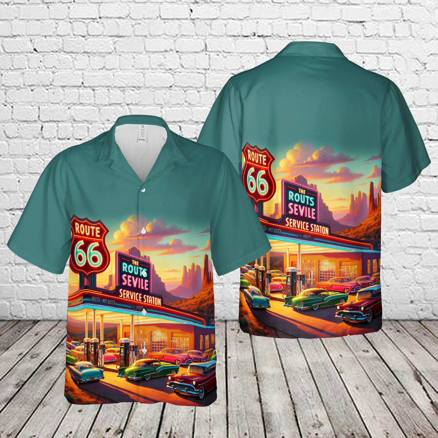 The Route 66 Service Station Hawaiian Shirt