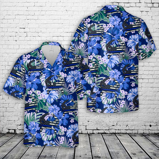 Thin Blue Line Crab Hawaiian Shirt