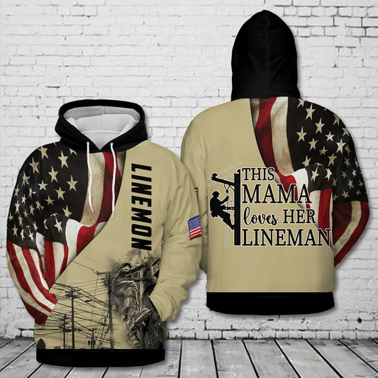 This Mom Loves Her Lineman 3D Hoodie