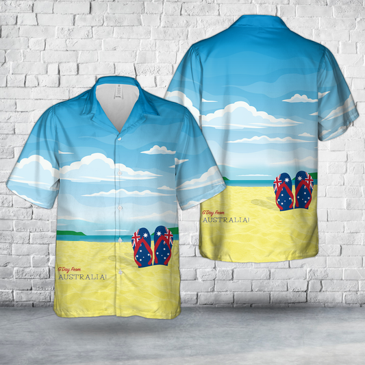 Thongs in the sand Australia Day 2 Hawaiian Shirt