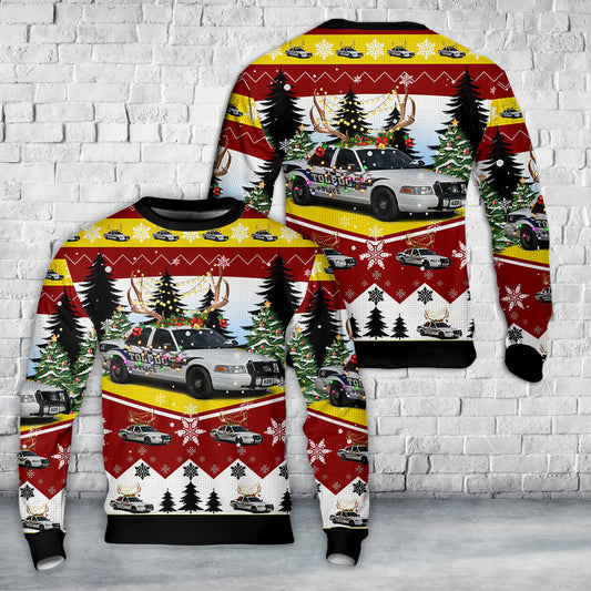 Toledo, Ohio Police Department Ford Crown Victoria unit Christmas AOP Sweater
