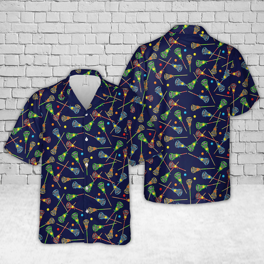 Tossed Lacrosse Sticks Hawaiian Shirt