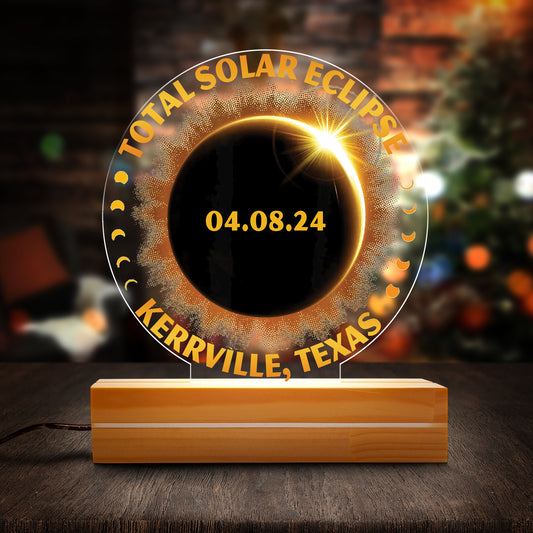 Total Solar Eclipse 2024 Custom Shape Photo Night Light