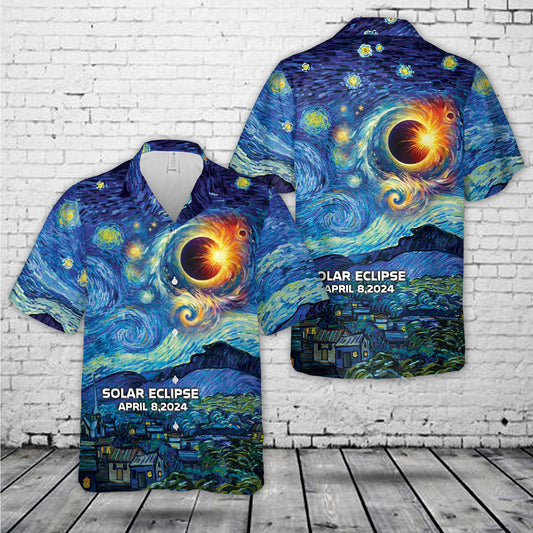 Total Solar Eclipse Astronaut April 8 2024 Hawaiian Shirt