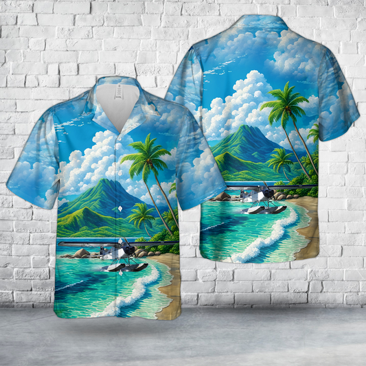 Trail Ridge Air Piper PA-12 Super Cruiser Hawaiian Shirt