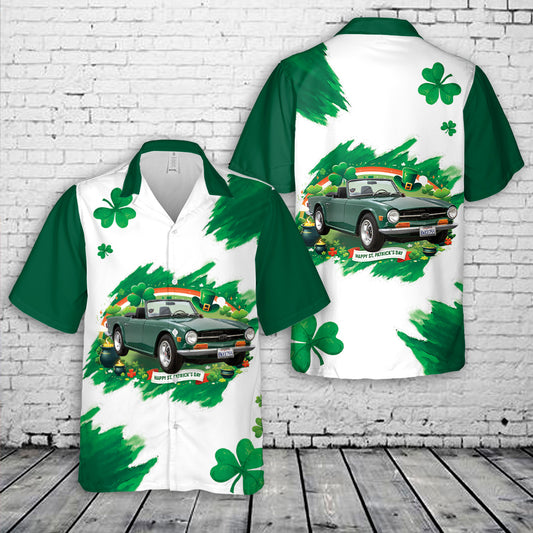 Triumph TR 6 1969 Green, St Patrick's Day Hawaiian Shirt