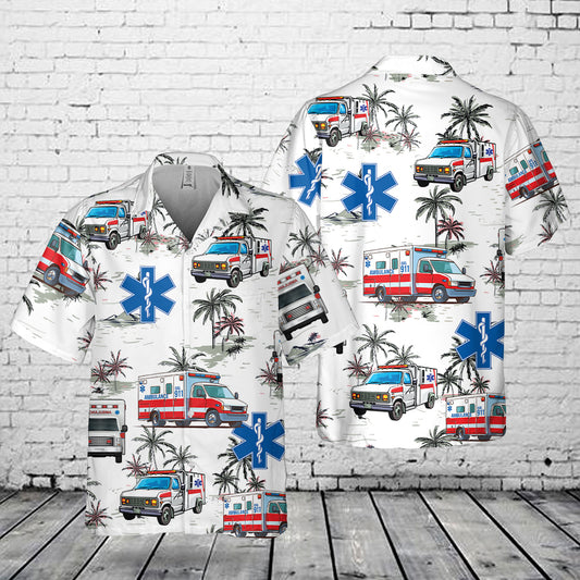 Tropical Ambulance Pocket Hawaiian Shirt