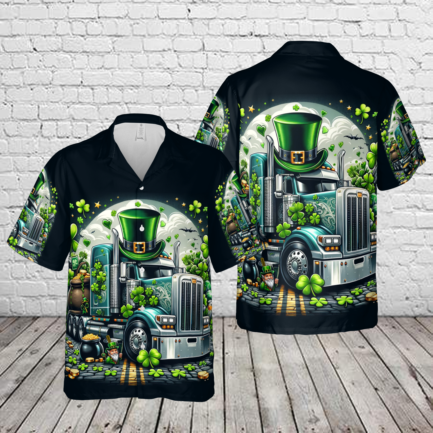 Trucker Happy St Patrick's Day Hawaiian Shirt