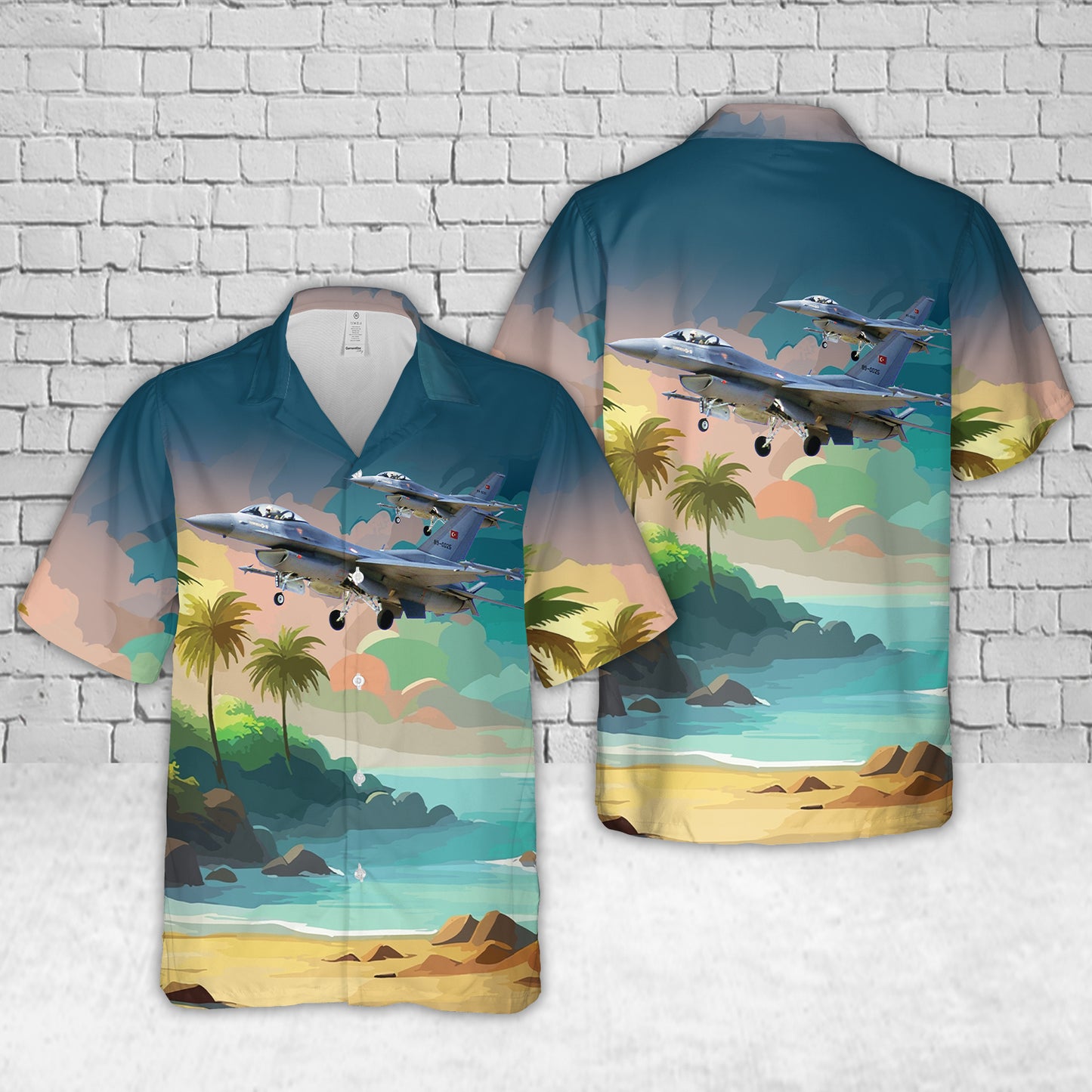 Turkish Air Force General Dynamics (TUSAS) F-16CG Night Falcon (401) Hawaiian Shirt