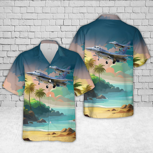 Turkish Air Force General Dynamics (TUSAS) F-16CG Night Falcon (401) Hawaiian Shirt