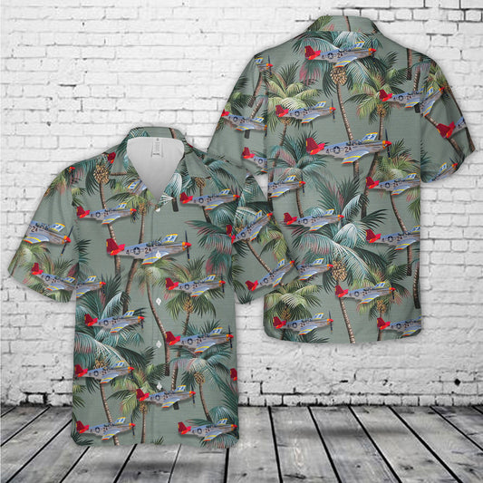 Tuskegee Airmen P-51 Mustang Hawaiian Shirt