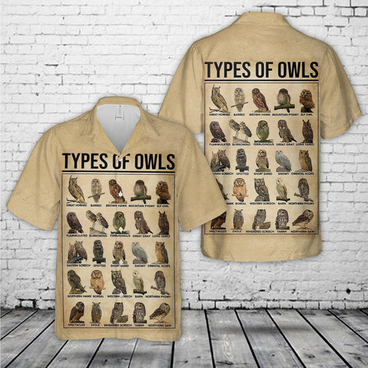 Types Of Owls Hawaiian Shirt