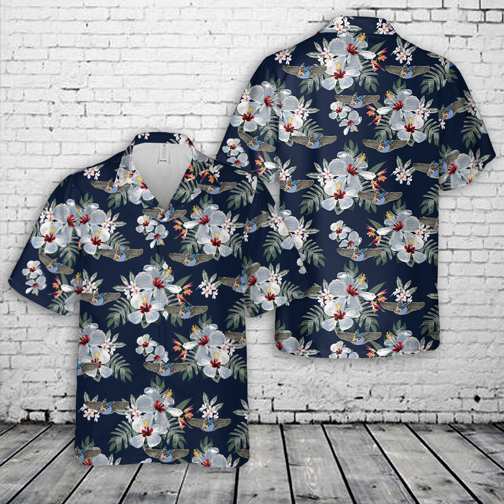 US Army Air Force Ww2 Women Airforce Service Pilot (Wasp) Fifinella Wings Badge Hawaiian Shirt