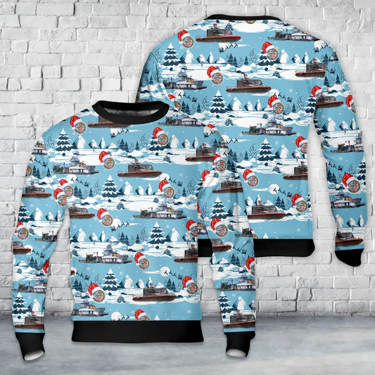 U.S. Coast Guard Sector Upper Mississippi River AOP Christmas Sweater