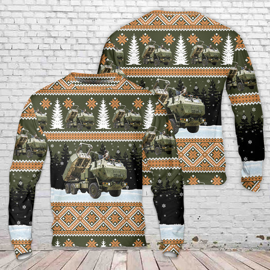 U.S. Marine Corps High Mobility Artillery Rocket System M142 HIMARS Christmas Sweater