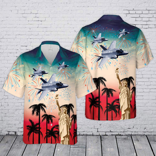 US Air Force F-35 Lightning II 4th July 250th Anniversary 1776-2026 Hawaiian Shirt