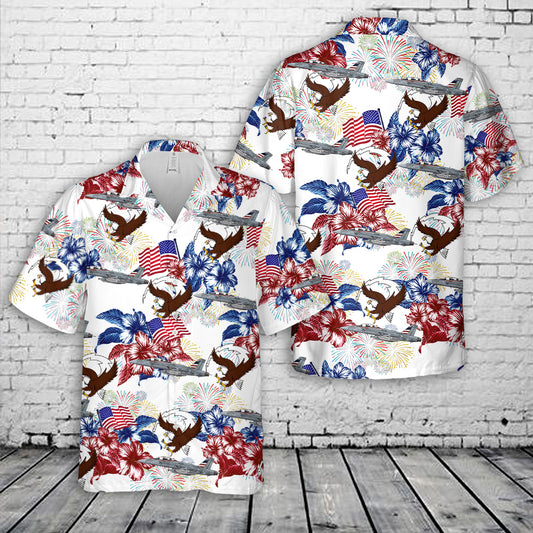US Navy VAQ-140 Patriots EA-18G, 4th Of July Hawaiian Shirt