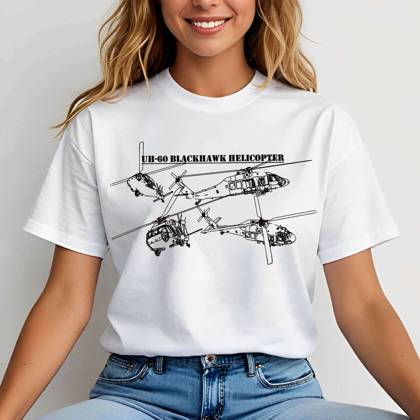 UH-60 Blackhawk Helicopter Classic Unisex T-Shirt Gildan 5000 (Made In US)