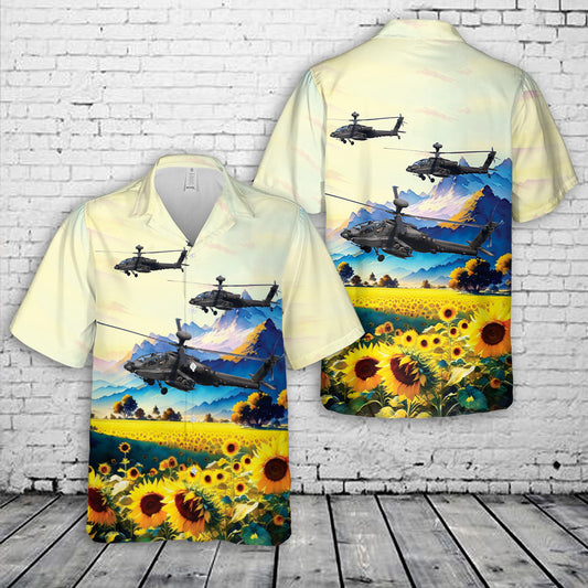 UK Army Air Corps Westland WAH-64D Longbow Apache AH1 Hawaiian Shirt