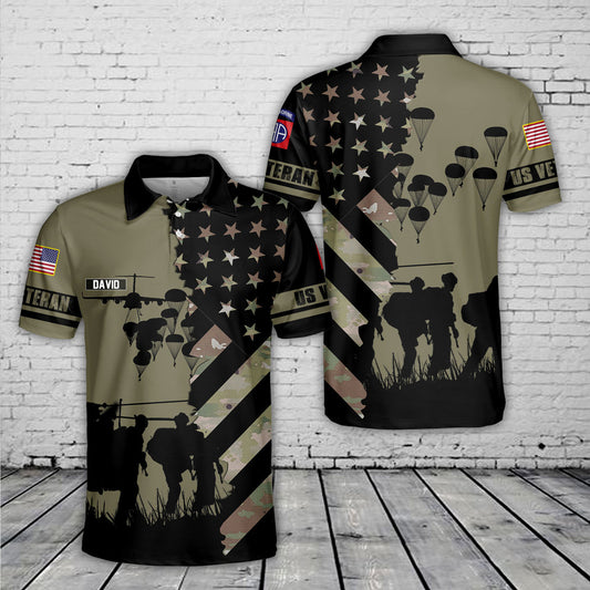 Custom Name US Army Paratroopers With The 82nd Airborne Division Parachute Polo Shirt