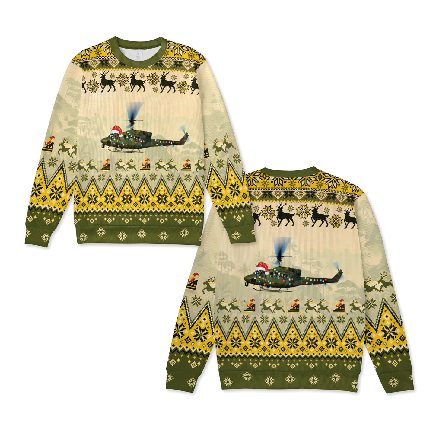 USAF 54th Helicopter Squadron Bell UH-1N Huey Helicopter Knitted Sweater