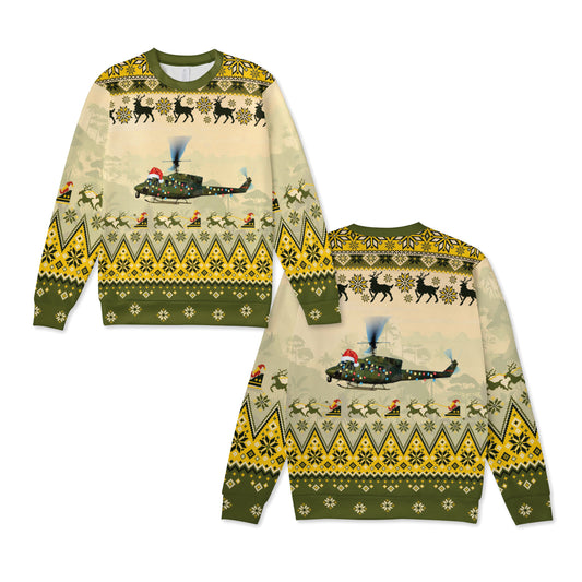 USAF 54th Helicopter Squadron Bell UH-1N Huey Helicopter Knitted Sweater