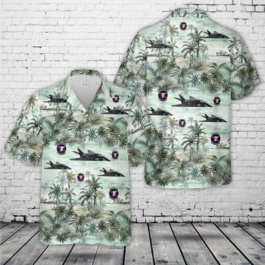 USAF 9th Fighter Squadron Flying Knights Lockheed Martin F-117A Nighthawk Hawaiian Shirt