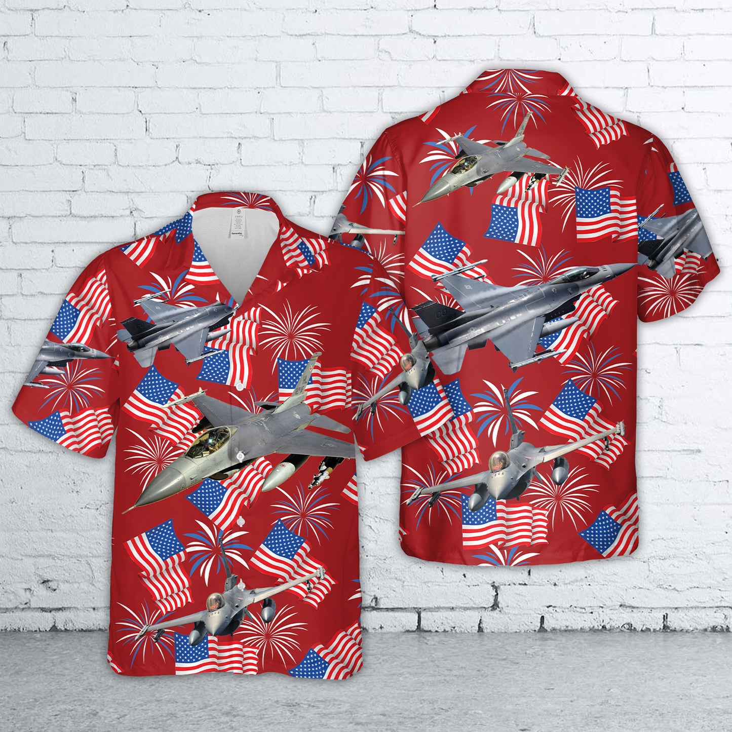 USAF F-16 Fighting Falcon, 4th Of July Hawaiian Shirt