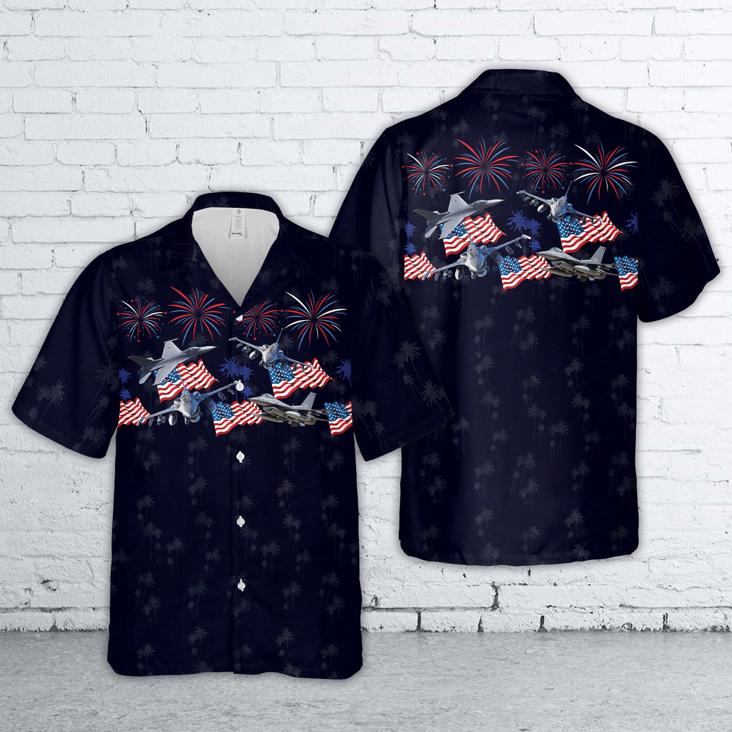 USAF F-16 Fighting Falcon Independence Day Hawaiian Shirt