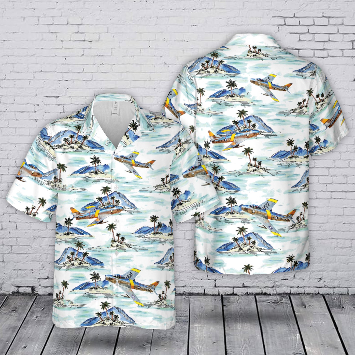 USAF F-86F Sabre Air Museum Hawaiian Shirt