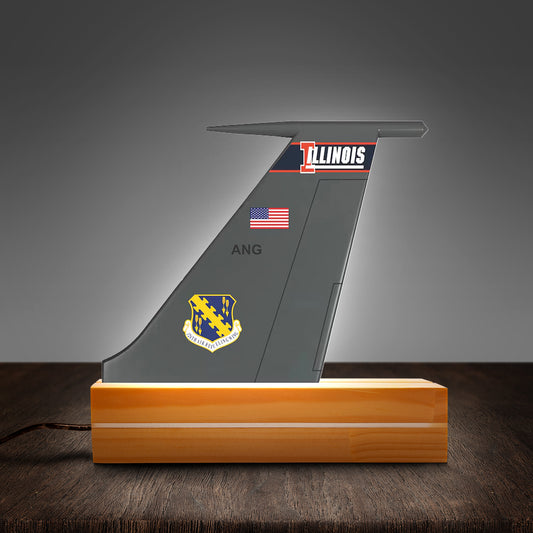 USAF Illinois Air National Guard 126th Air Refueling Wing KC-135 Stratotanker Tail Photo Night Light