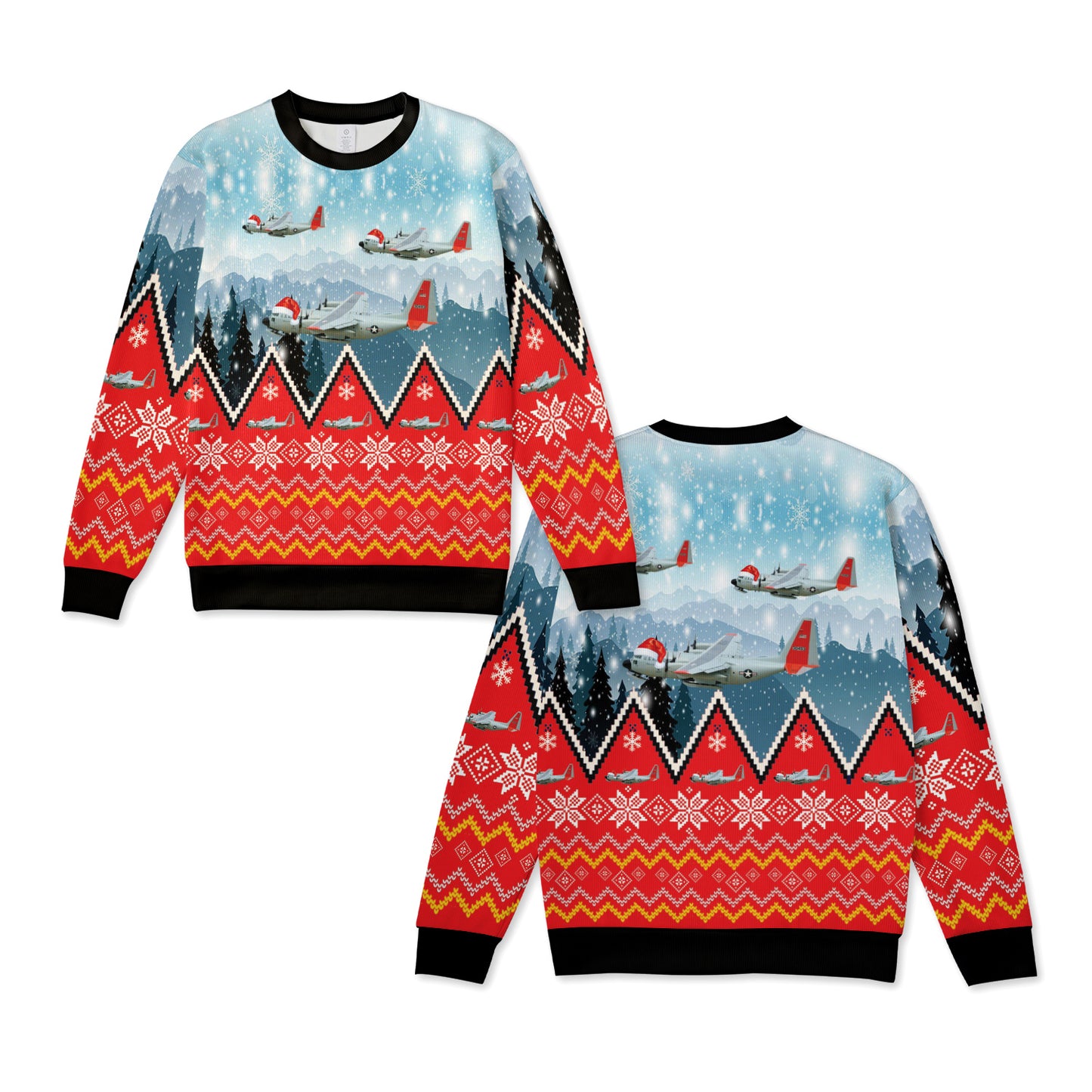USAF Lockheed LC-130 Skibird Of 139th Airlift Squadron Christmas Knitted Sweater