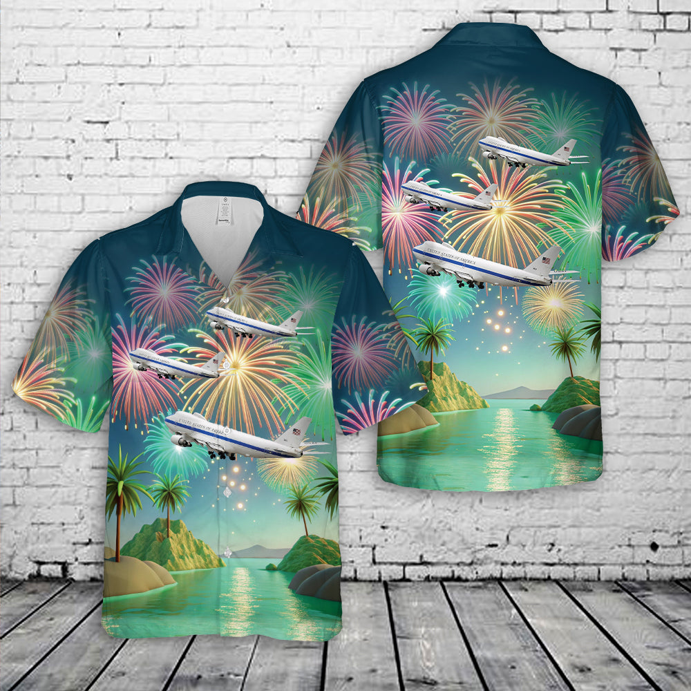 USAF Nightwatch Doomsday Boeing E-4B Hawaiian Shirt – Merch Gears