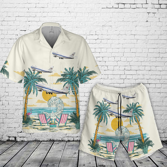 USAF Nightwatch Doomsday Boeing E-4B Combo Pocket Hawaiian Shirt & Shorts