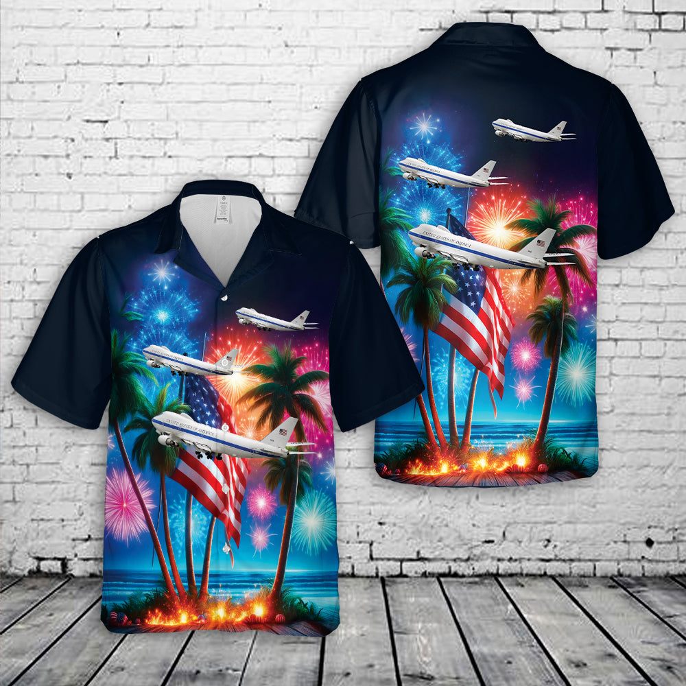 USAF Nightwatch Doomsday Boeing E-4B, 4th Of July Hawaiian Shirt
