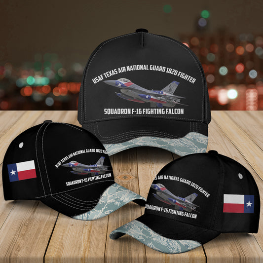 USAF Texas Air National Guard 182d Fighter Squadron F-16 Fighting Falcon Baseball Cap