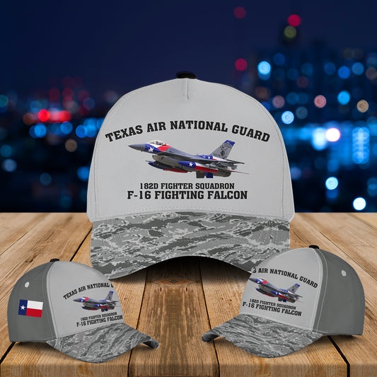 USAF Texas Air National Guard 182d Fighter Squadron F-16 Fighting Falcon Baseball Cap