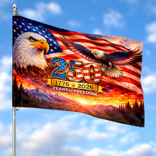 USA 250 Years Anniversary 1776-2026  House Flag