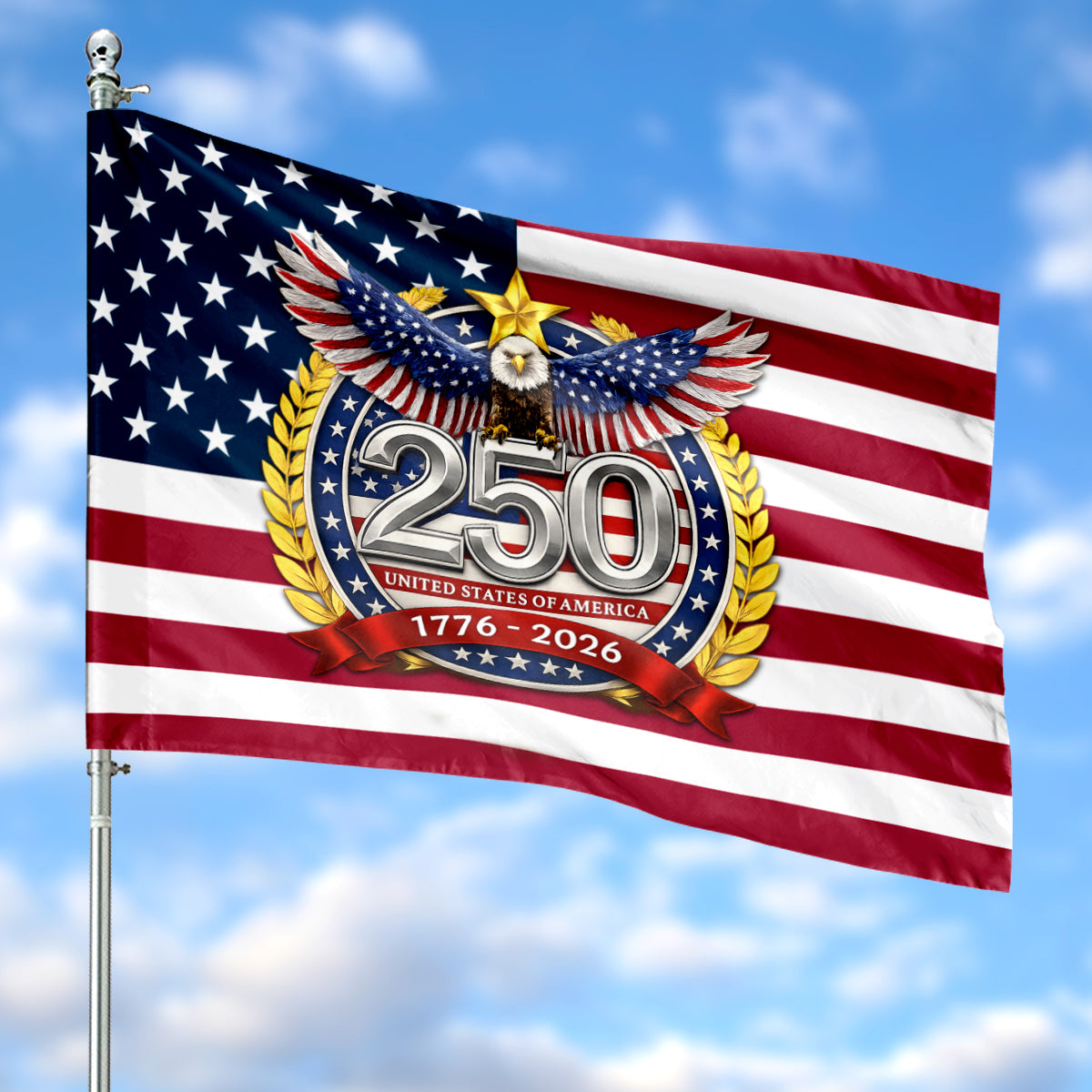 USA 250 Years Anniversary House Flag