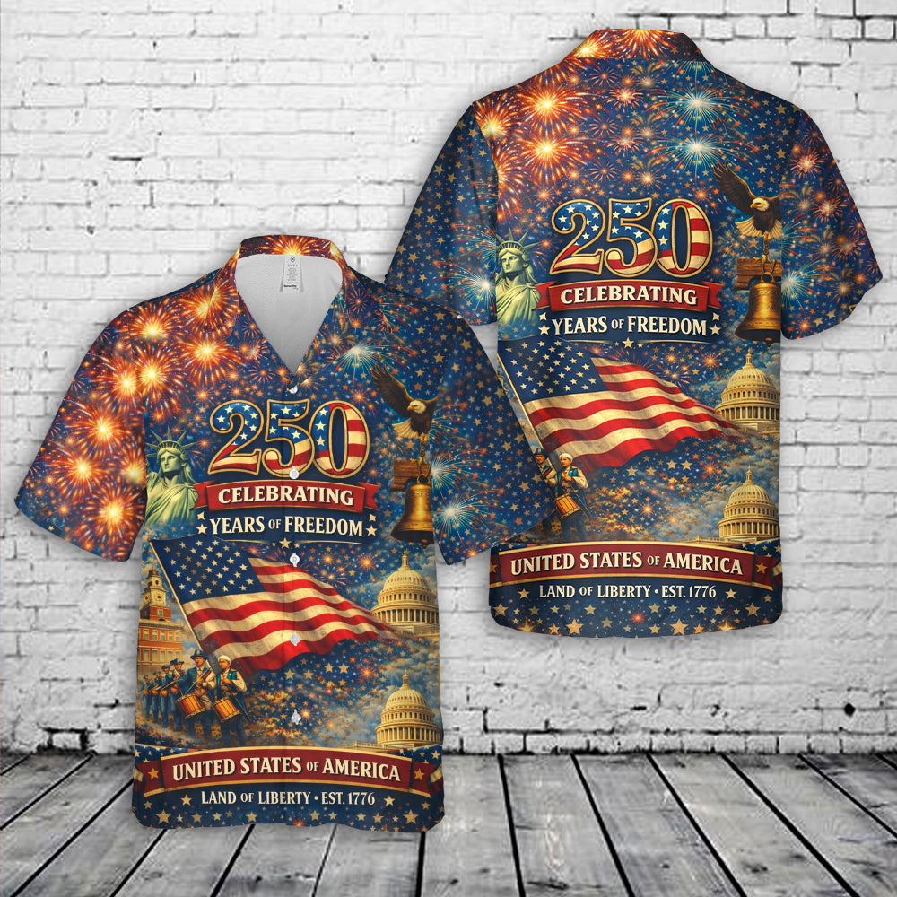 USA 250th Anniversary 1776-2026 Hawaiian Shirt